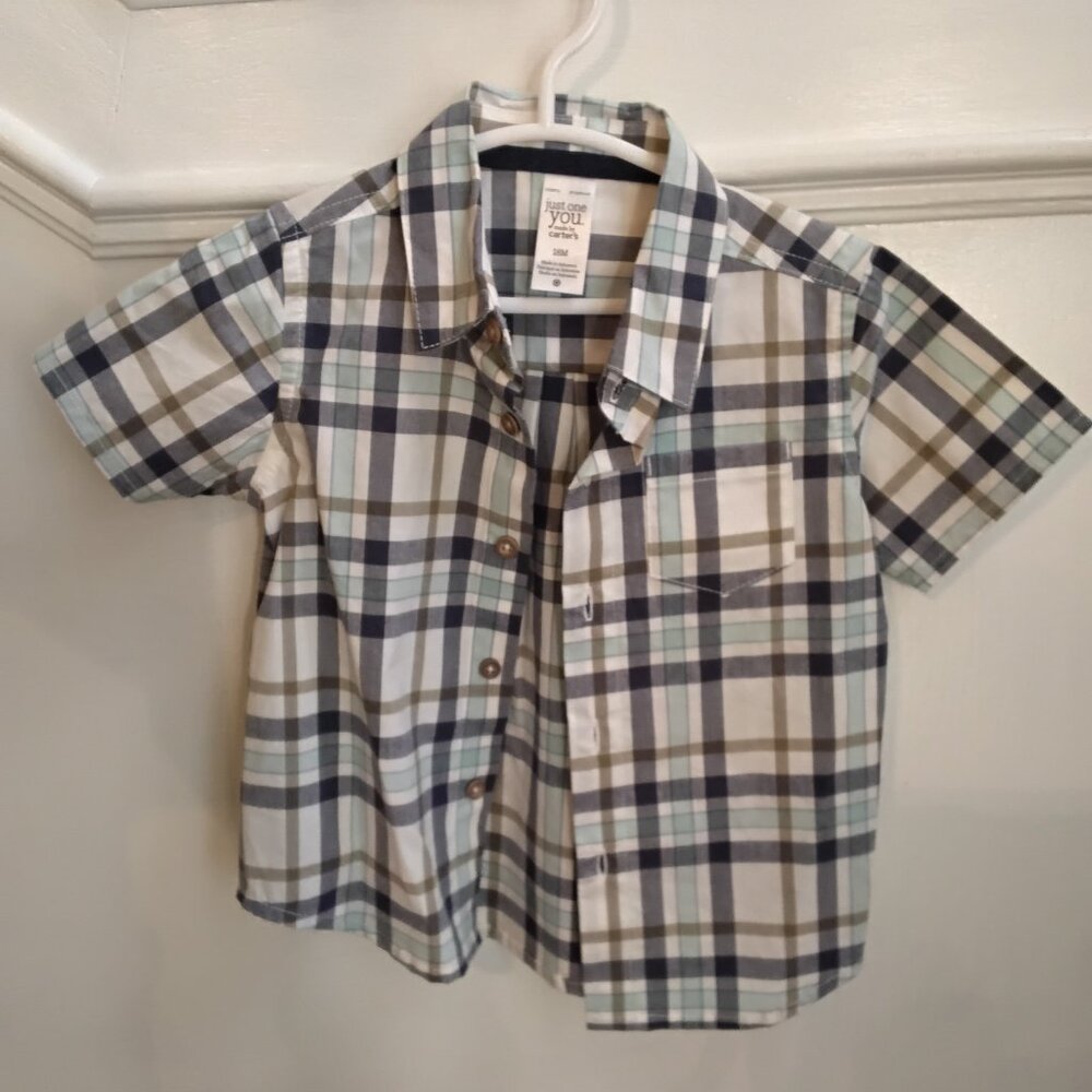 Carter’s “Just One You” Boys Plaid Button-Down Shirt (18M)